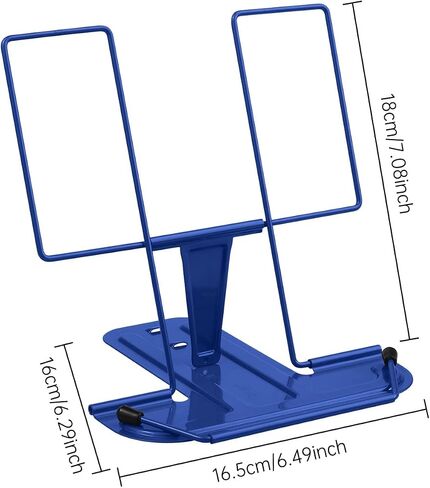 MSDADA 2pc Metal Book Stand for Desk, Adjustable Reading Rest Book Holder, Portable Cookbook Documents Holder, Sturdy Typing Stand for Recipes Textbooks Tablet Music Books with Page Clips (Black) in Saudi Arabia