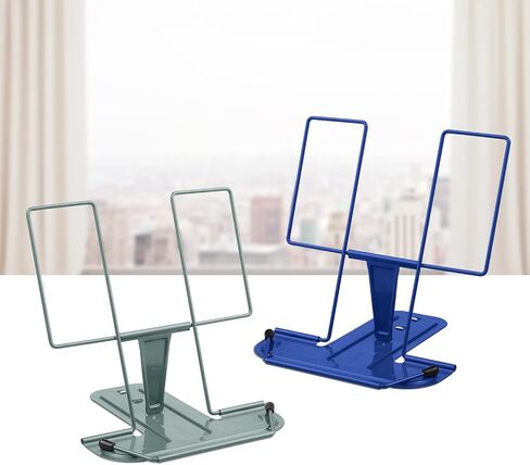 MSDADA 2pc Metal Book Stand for Desk, Adjustable Reading Rest Book Holder, Portable Cookbook Documents Holder, Sturdy Typing Stand for Recipes Textbooks Tablet Music Books with Page Clips (Black) in Saudi Arabia