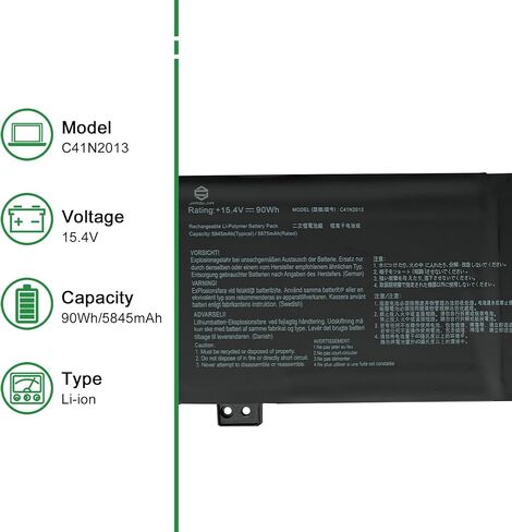C41N2013 Laptop Battery Replacement for Asus Rog Strix G15 G513 G513R G513IR G513IM G513QM G513QR G513QY Series Notebook 15.4V 90Wh 5845mAh in Saudi Arabia
