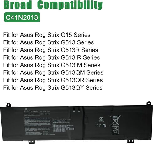 C41N2013 Laptop Battery Replacement for Asus Rog Strix G15 G513 G513R G513IR G513IM G513QM G513QR G513QY Series Notebook 15.4V 90Wh 5845mAh in Saudi Arabia