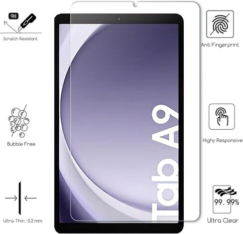 حافظة لوحة المفاتيح اللاسلكية لجهاز سامسونج جالاكسي تاب A9 8.7 بوصة 2023 مع واقي شاشة من الزجاج المقوى، حافظة واقية للوحة المفاتيح اللاسلكية قابلة للفصل لجهاز سامسونج تاب A9 اللوحي 8.7 بوصة in Kuwait