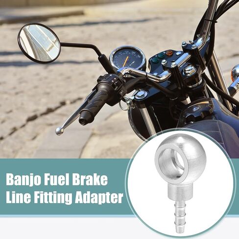 ACROPIX 14mm ID 6mm OD Banjo Bolt Hose Barb Fittings Universal Banjo Fitting Fuel Line Adapter Connector for Motorcycle Car Silver Tone - Pack of 1 in Saudi Arabia