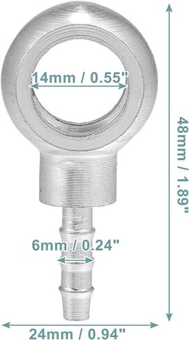 ACROPIX 14mm ID 6mm OD Banjo Bolt Hose Barb Fittings Universal Banjo Fitting Fuel Line Adapter Connector for Motorcycle Car Silver Tone - Pack of 1 in Saudi Arabia