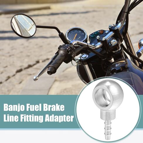 ACROPIX 14mm ID 6mm OD Banjo Bolt Hose Barb Fittings Universal Banjo Fitting Fuel Line Adapter Connector for Motorcycle Car Silver Tone - Pack of 1 in Saudi Arabia