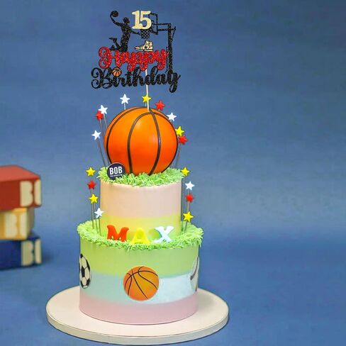 24Pcs Basketball Cupcake Toppers Star Sports Fan Basketball Backboard Cupcake Picks Baby Shower Basketball Players Sports Theme Birthday Party Cake Decorations Supplies in Kuwait