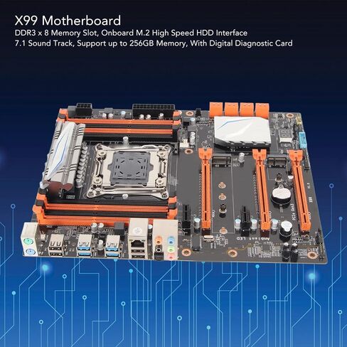 ATX Computer Motherboard, DDR3 3 PCIe Slots SATA3.0 M.2 NVME 256GB USB3.0 SATA3.0 M.2, LGA 2011 Motherboard Mainboard for Computer PC in Saudi Arabia