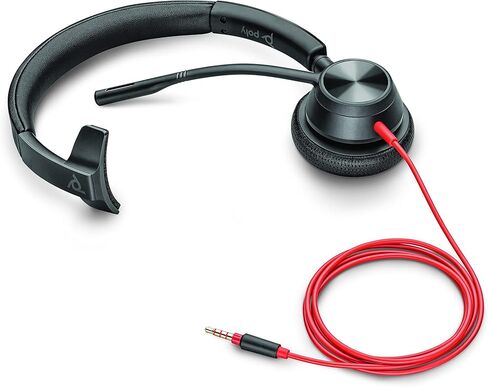 Plantronics Poly (Plantronics + Polycom) Blackwire 3315 Wired, Single Ear (Mono) USB-C Headset- Connect to PC/Mac via USB-C or Mobile/Tablet via 3.5 mm Connector, Zoom & More (214015-101) in Saudi Arabia