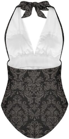 ملابس سباحة ملونة للتحكم في البطن للنساء، ملابس سباحة قطعة واحدة برقبة على شكل حرف V، ملابس سباحة برباط ذاتي مقاس كبير in Kuwait