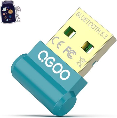 محول بلوتوث USB للكمبيوتر الشخصي - QGOO Bluetooth Dongle 5.3 EDR، مستقبل بلوتوث لاسلكي للكمبيوتر المكتبي والكمبيوتر المحمول بلوتوث Windows 8.1/10/11 (green-074) in Saudi Arabia