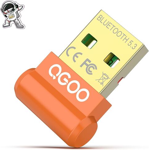 USB Bluetooth Adapter for PC - QGOO Bluetooth Dongle 5.3 EDR, Wireless Bluetooth Receiver for Desktop Computer Laptop Bluetooth Windows 8.1/10/11（orange-101） in Saudi Arabia