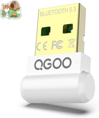 محول بلوتوث USB للكمبيوتر الشخصي - QGOO Bluetooth Dongle 5.3 EDR، مستقبل بلوتوث لاسلكي للكمبيوتر المكتبي والكمبيوتر المحمول بلوتوث Windows 8.1/10/11 (أبيض-043) in Saudi Arabia