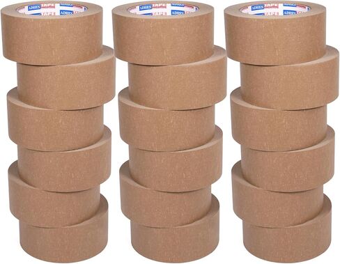 ADHES Kraft Paper Tape, 2 Inch x 60 Yards x 3 Rolls, Biodegradable Paper Packing Tape Writable & Uncoated Brown Shipping Tape for Shipping, Moving, Sealing in Saudi Arabia