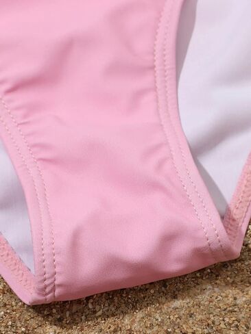 Milumia Girl 3 Piece Tie Dye Bikini Sets Spaghetti Strap Swimsuit with Ruffle Trim Coverup Pants Pink 10 Years in Saudi Arabia