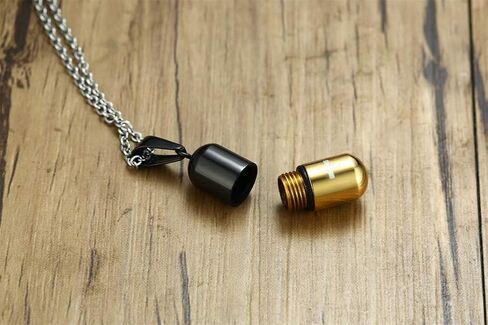 Stainless Steel De Mood Cross Capsule Medicine Pill Pendant Necklace,Multi Color Option in Saudi Arabia