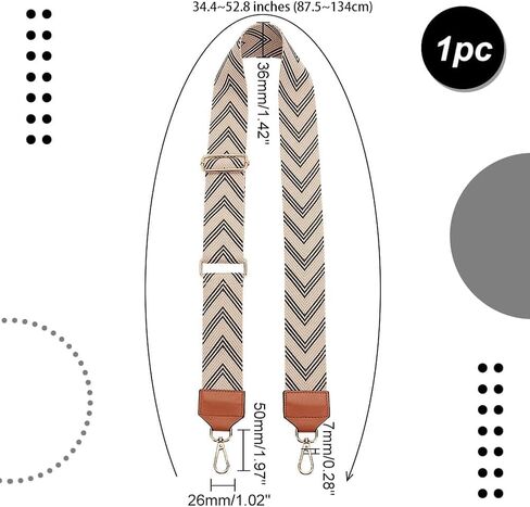 PH PandHall 2 Inch Wide Bag Strap, Adjustable Crossbody Strap, Brown Replacement Shoulder Belt Canvas Bag Tote Shoulder Belt for DIY Purse Crossbody Bag Handbag Making Replacement, 34.4~52.8 Inch in Saudi Arabia