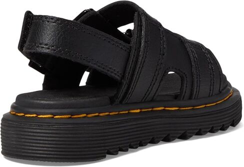 مجموعة Dr. Martens للأطفال Varel (الأطفال الصغار) - صنادل للأطفال - الجزء العلوي من الجلد - بطانة قماشية - نعل خارجي من PVC باللون الأسود مقاس 7 UK (الولايات المتحدة 8 طفل صغير) M in Saudi Arabia