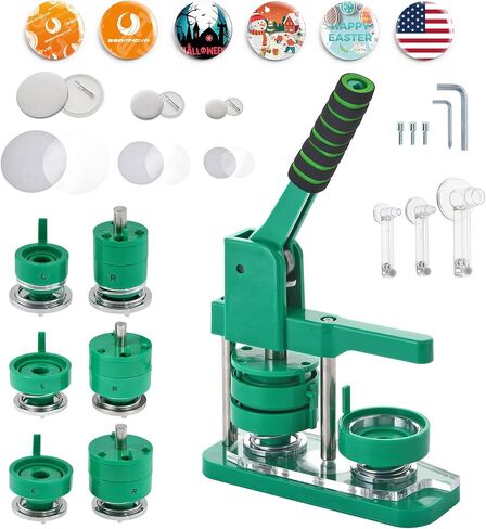 BEAMNOVA Upgraded Button Maker Multiple Sizes 25mm 44mm 58mm (1+1.73+2.28 in) Badge Making Machine Absorbable Molds, 300 Button Parts Supplie, Blank Papers, Round Pin Maker Kit in Saudi Arabia