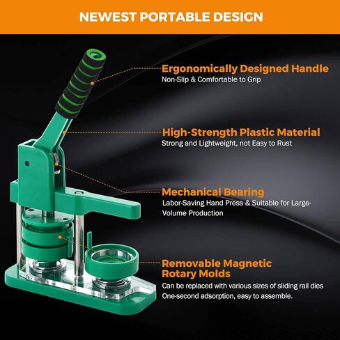 BEAMNOVA Upgraded Button Maker Multiple Sizes 25mm 44mm 58mm (1+1.73+2.28 in) Badge Making Machine Absorbable Molds, 300 Button Parts Supplie, Blank Papers, Round Pin Maker Kit in Saudi Arabia