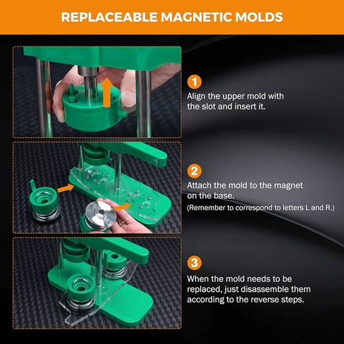 BEAMNOVA Upgraded Button Maker Multiple Sizes 25mm 44mm 58mm (1+1.73+2.28 in) Badge Making Machine Absorbable Molds, 300 Button Parts Supplie, Blank Papers, Round Pin Maker Kit in Saudi Arabia