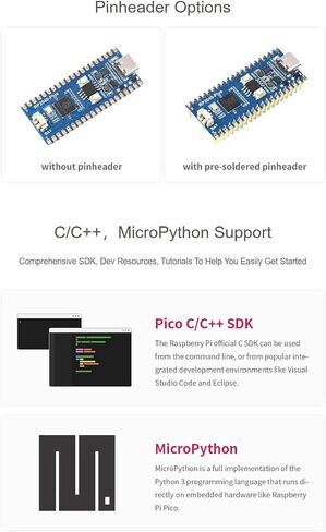 Waveshare RP2040-Plus, A Low-Cost, High-Performance Pico-Like MCU Board Based On Raspberry Pi Microcontroller RP2040 4MB in Saudi Arabia