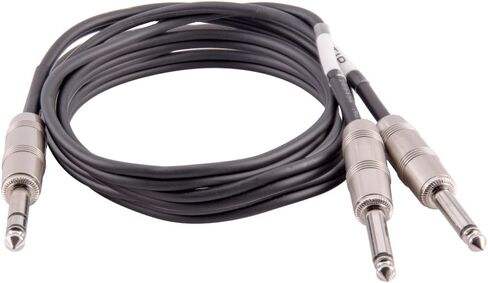 Seismic Audio 6 Foot TRS Male to Dual 1/4 Inch TS Y Splitter Cable-Interface Cord (SA-Y86) in Saudi Arabia