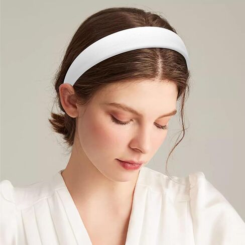 WantGor 1 Inch PU Leather Headband, Wide Padded Hairband Fashion Hair Bands Cute Womens Headbands Holiday DIY Hair Accessories (Black) in Saudi Arabia