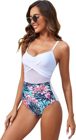 بدلة سباحة نسائية مثيرة من قطعة واحدة من Narecte، بدلة سباحة للتحكم في البطن، ملابس سباحة بخصر مرتفع in Kuwait