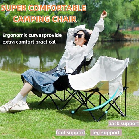 كراسي التخييم OSWIN، كرسي الحديقة يدعم 300 رطل، كرسي محمول خفيف الوزن للتخييم قابل للطي مع حقيبة حمل للتخييم والشاطئ والنزهة (كاكي) in Kuwait