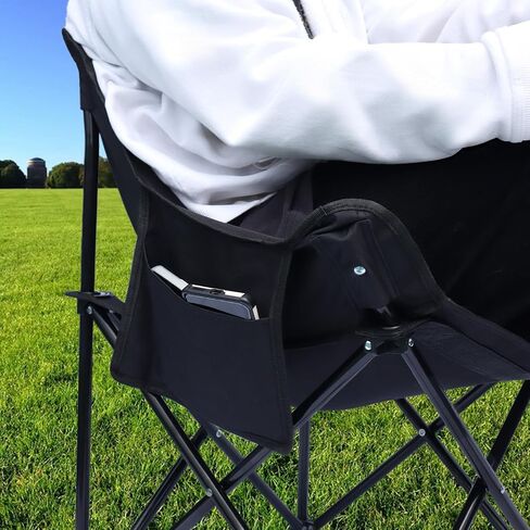 OSWIN Camping Chairs,Lawn Chair Support 300lbs,Portable Lightweight Compact Camping Foldable Chair with Carry Bag for Camping, Beach, and Picnic,Black, ZDY-001 in Saudi Arabia