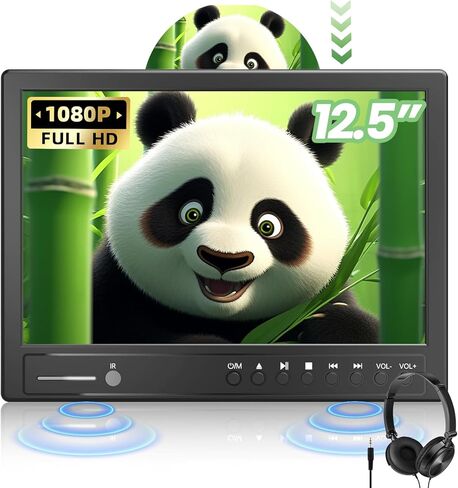 مشغل DVD للسيارة مقاس 12.5 بوصة مع سماعة رأس، ومشغل DVD للسيارة مع مدخل HDMI، ومدخل قرص من نوع الشفط، ومشغل DVD لمسند الرأس يدعم فيديو 1080P، وخالي من المنطقة، والذاكرة الأخيرة، ومدخل/مخرج AV، وبطاقة USB/SD in Kuwait