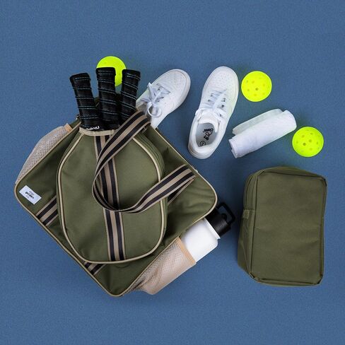 XL Pickleball Bag-Durable Pickleball Bags-Pickleball Paddle Bag- Pickleball Bags for Women-Pickleball Bags for Men- Pickle Ball Bag with Insulated Drink Cooler Bag Fence Hooks, Padded Shoulder Strap in Saudi Arabia