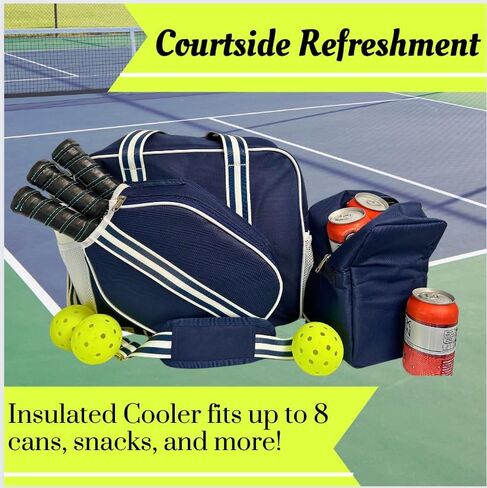 XL Pickleball Bag-Durable Pickleball Bags-Pickleball Paddle Bag- Pickleball Bags for Women-Pickleball Bags for Men- Pickle Ball Bag with Insulated Drink Cooler Bag Fence Hooks, Padded Shoulder Strap in Saudi Arabia