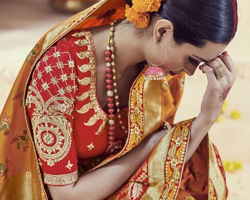 Women's Banarasi Silk Saree With Blouse Piece (28360_Yellow) in Saudi Arabia