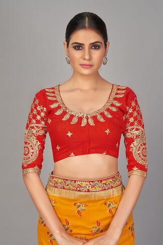 Women's Banarasi Silk Saree With Blouse Piece (28360_Yellow) in Saudi Arabia