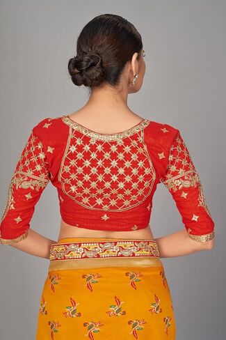 Women's Banarasi Silk Saree With Blouse Piece (28360_Yellow) in Saudi Arabia
