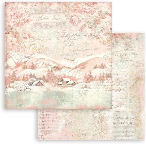 Stamperia International Mini Scrapbooking Pad-Double Sided Sheets-Backgrounds-Sweet Winter, Multicoloured, 8 x 8 inches in Saudi Arabia
