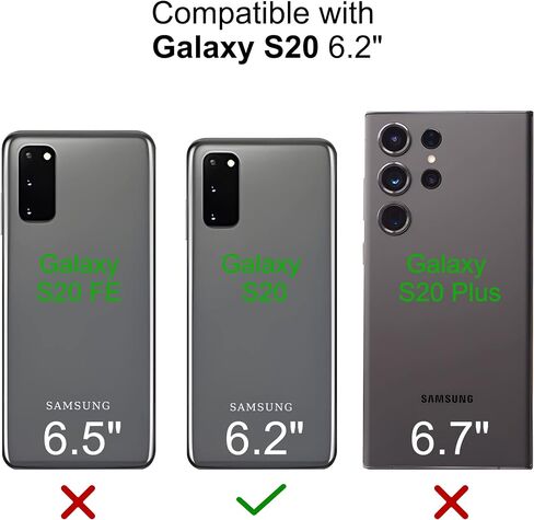 for Galaxy S20 Case, Military-Grade Protective Heavy Duty Phone Case, Shockproof Drop/Dust Proof 3-Layer Heavy Duty Protection Case for Samsung Galaxy S20 5G 6.2 Inch, Black in Kuwait