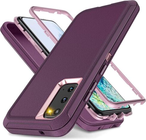 for Galaxy S20 Case, Military-Grade Protective Heavy Duty Phone Case, Shockproof Drop/Dust Proof 3-Layer Heavy Duty Protection Case for Samsung Galaxy S20 5G 6.2 Inch, Black in Kuwait
