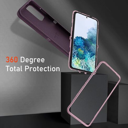 for Galaxy S20 Case, Military-Grade Protective Heavy Duty Phone Case, Shockproof Drop/Dust Proof 3-Layer Heavy Duty Protection Case for Samsung Galaxy S20 5G 6.2 Inch, Black in Kuwait
