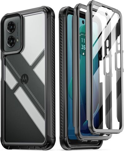 حافظة Poetic Guardian لهاتف Motorola Moto G 5G 2024 [غير مناسبة لإصدار 2023]، [تم اختبار السقوط بدرجة ميل 20FT]، غطاء مقاوم للصدمات لكامل الجسم مع واقي شاشة مدمج، أسود/شفاف in Kuwait