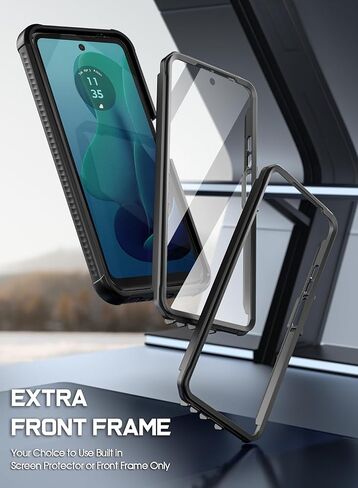 حافظة Poetic Guardian لهاتف Motorola Moto G 5G 2024 [غير مناسبة لإصدار 2023]، [تم اختبار السقوط بدرجة ميل 20FT]، غطاء مقاوم للصدمات لكامل الجسم مع واقي شاشة مدمج، أسود/شفاف in Kuwait