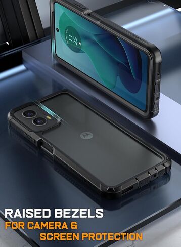 حافظة Poetic Guardian لهاتف Motorola Moto G 5G 2024 [غير مناسبة لإصدار 2023]، [تم اختبار السقوط بدرجة ميل 20FT]، غطاء مقاوم للصدمات لكامل الجسم مع واقي شاشة مدمج، أسود/شفاف in Kuwait