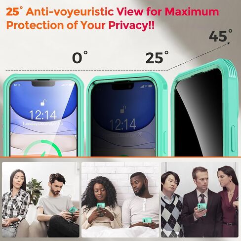 [حلقة CD + واقي شاشة للخصوصية] حافظة مغناطيسية لهاتف iPhone 14 Pro Max، [حماية من الدرجة العسكرية] شاشة خصوصية مضادة للزقزقة زجاج مزدوج الجوانب 9H متوافق مع حافظة MagSafe لهاتف iPhone 14 Pro Max in Kuwait