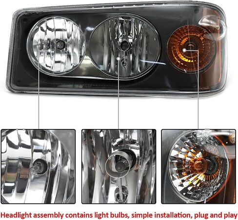Headlight Assembly Fit for Mack Granite GU713, A Pair of Headlight Assemblies Both Sides Compatible with Select Mack Model in Saudi Arabia