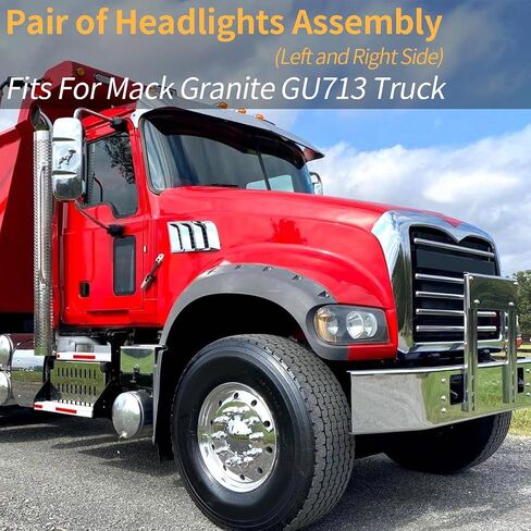 Headlight Assembly Fit for Mack Granite GU713, A Pair of Headlight Assemblies Both Sides Compatible with Select Mack Model in Saudi Arabia