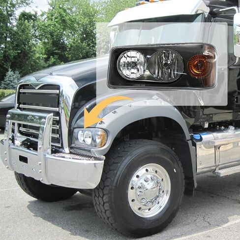 Headlight Assembly Fit for Mack Granite GU713, A Pair of Headlight Assemblies Both Sides Compatible with Select Mack Model in Saudi Arabia