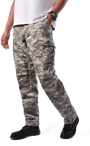 BACKBONE Mens Casual Street Fashion Camo Cargo Pants Army Combat Military BDU Pants Work Hunt Pants in Kuwait