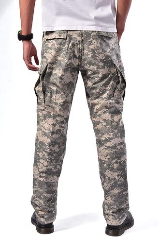 BACKBONE Mens Casual Street Fashion Camo Cargo Pants Army Combat Military BDU Pants Work Hunt Pants in Kuwait