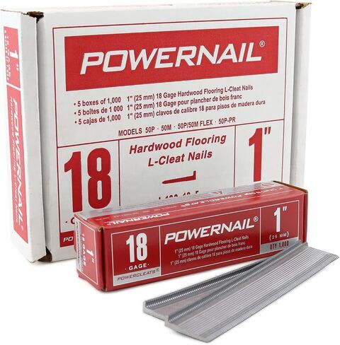 Powernail L100185 18 Gauge 1 Inch Length L-Cleat Nail for Wood Flooring (1 Case of 5-1000 ct. boxes) in Kuwait
