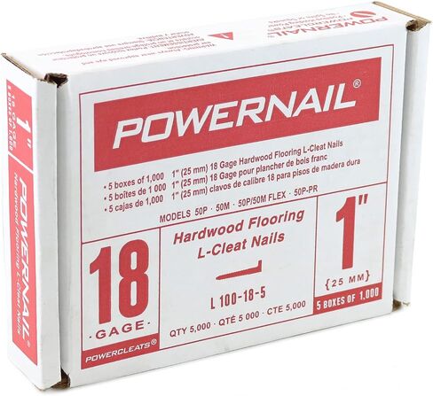 Powernail L100185 18 Gauge 1 Inch Length L-Cleat Nail for Wood Flooring (1 Case of 5-1000 ct. boxes) in Kuwait